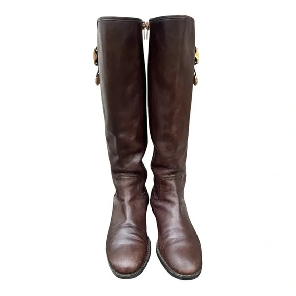Coach Women’s Easton Brown Leather Riding Boot Size US 7.5 - Picture 14 of 15